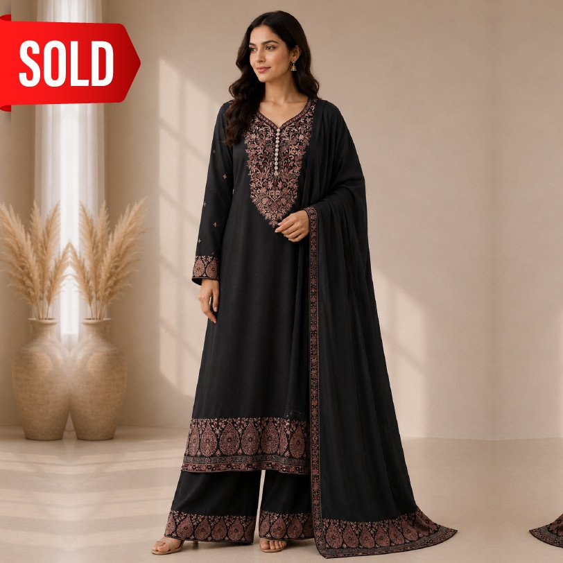 Women's 3 Piece Embroidered Pashmina Suit