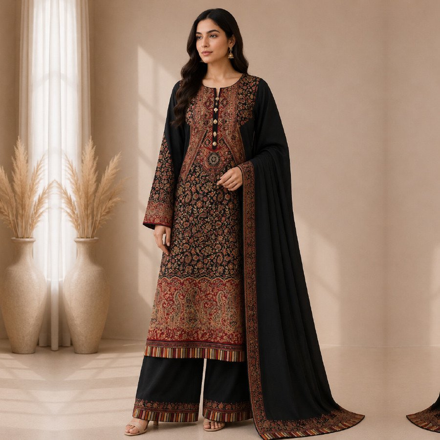 Women's 3 Piece Embroidered Pashmina Suit