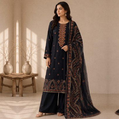 Bareeze 3 Piece Fully Embroidered Formal Suit
