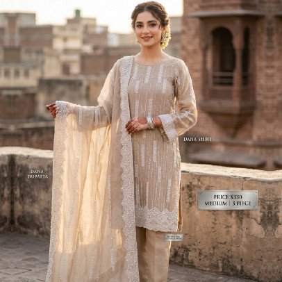 Sheesha Silk Cut Dana 3PC Suit – Elegant Medium Set