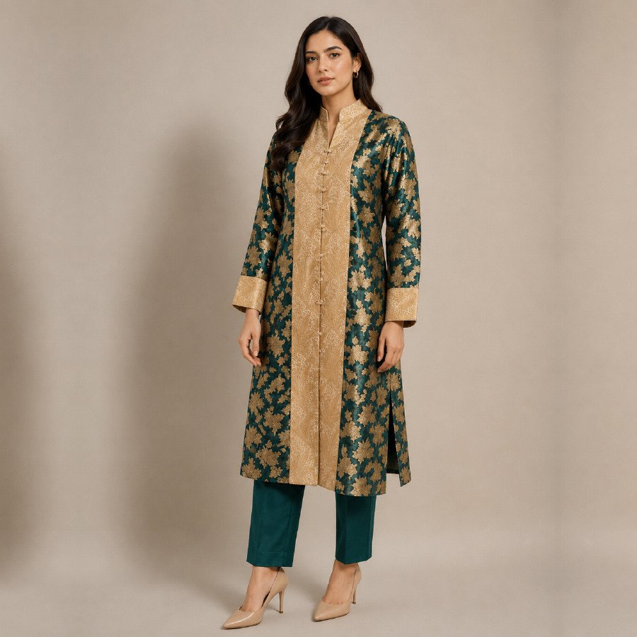 Banarsi Coat Style Shirt – Elegant Ethnic Wear