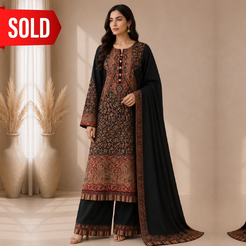 Women's 3 Piece Embroidered Pashmina Suit