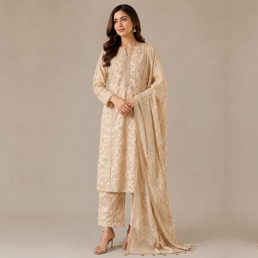 Luxury Banarsi 3 Piece Suit with Dupatta